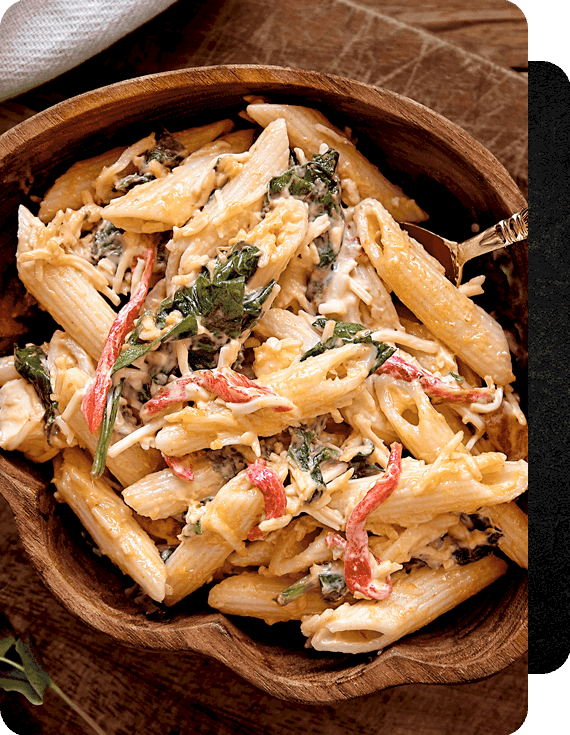 massa com tomate seco e rucula